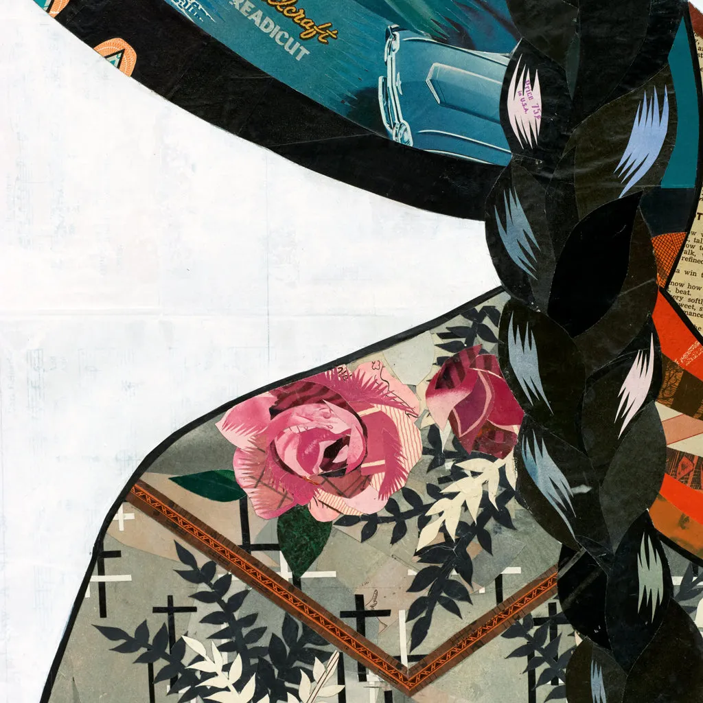 ROSE AND THORN original paper collage