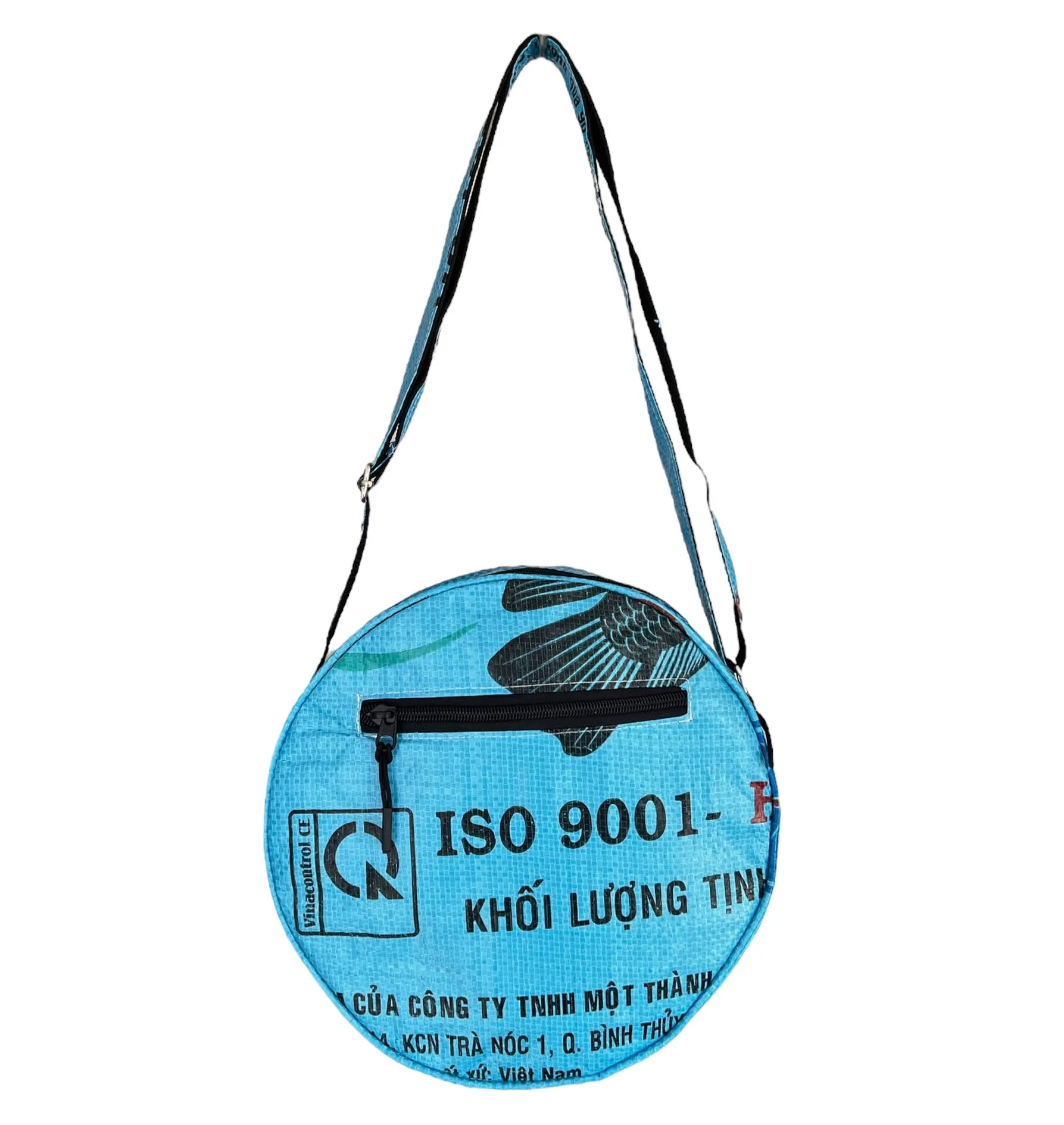 Round crossbody handbags with animal prints