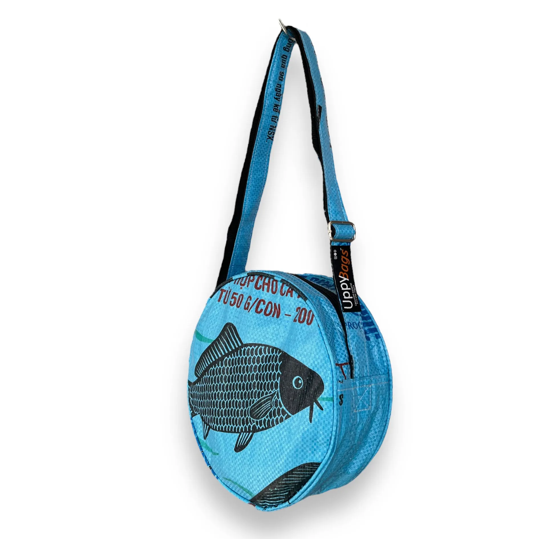 Round crossbody handbags with animal prints