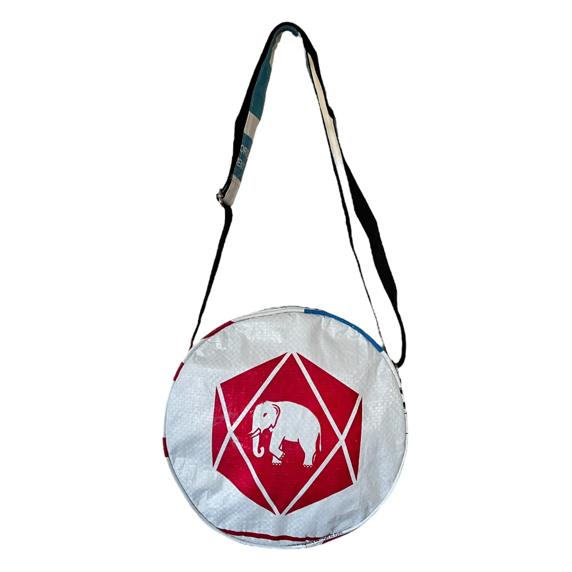 Round crossbody handbags with animal prints