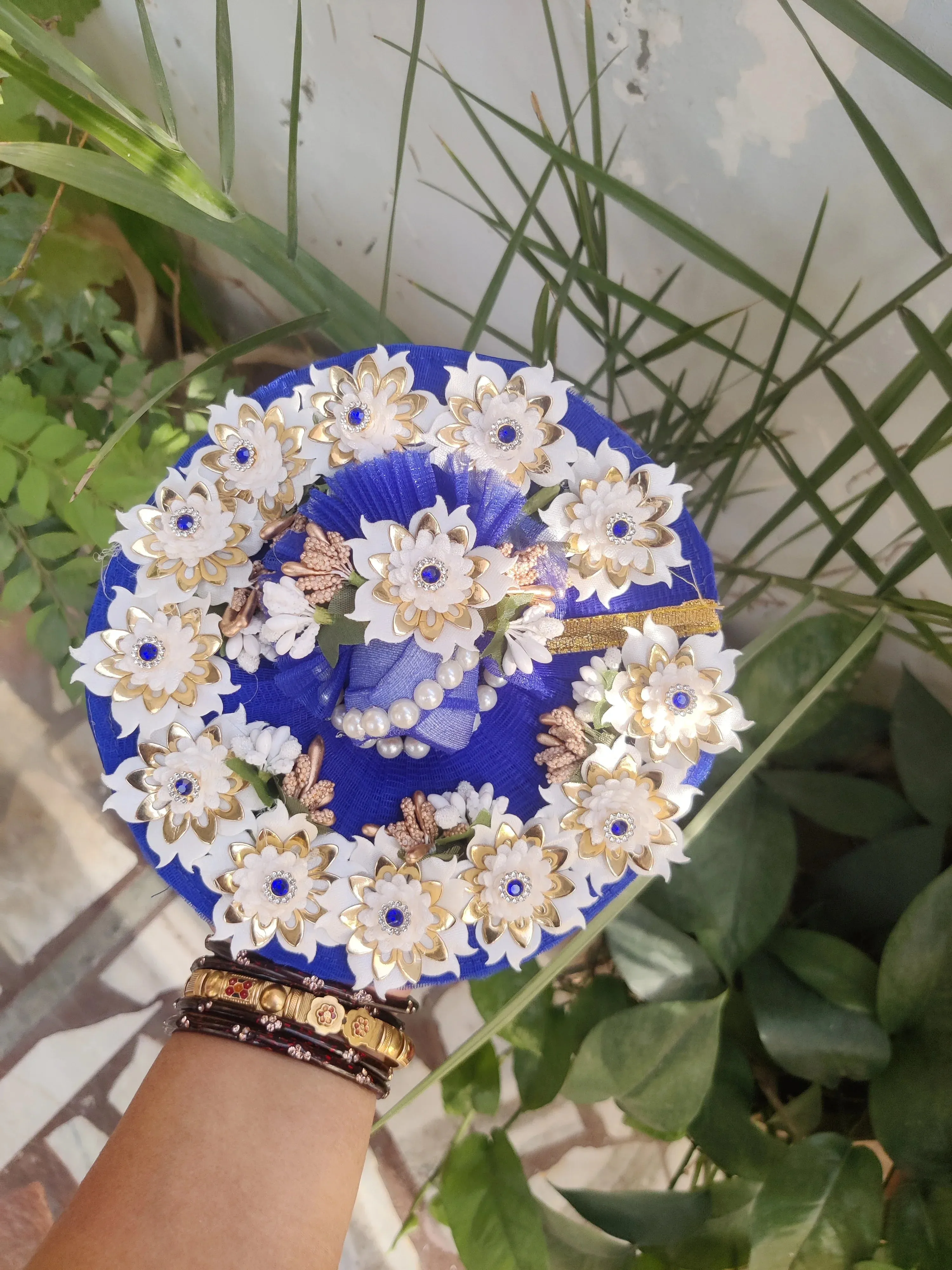 Royal blue floral laddu gopal dress for all occasions