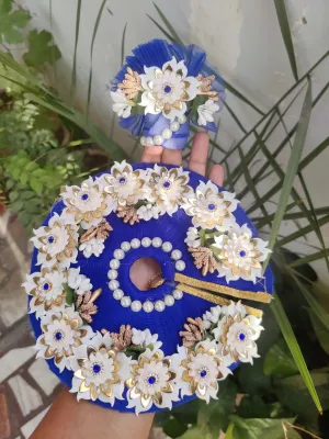 Royal blue floral laddu gopal dress for all occasions