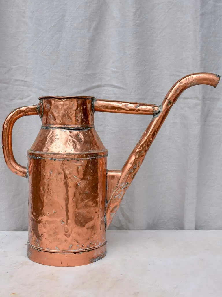 Rustic antique French polished copper watering can