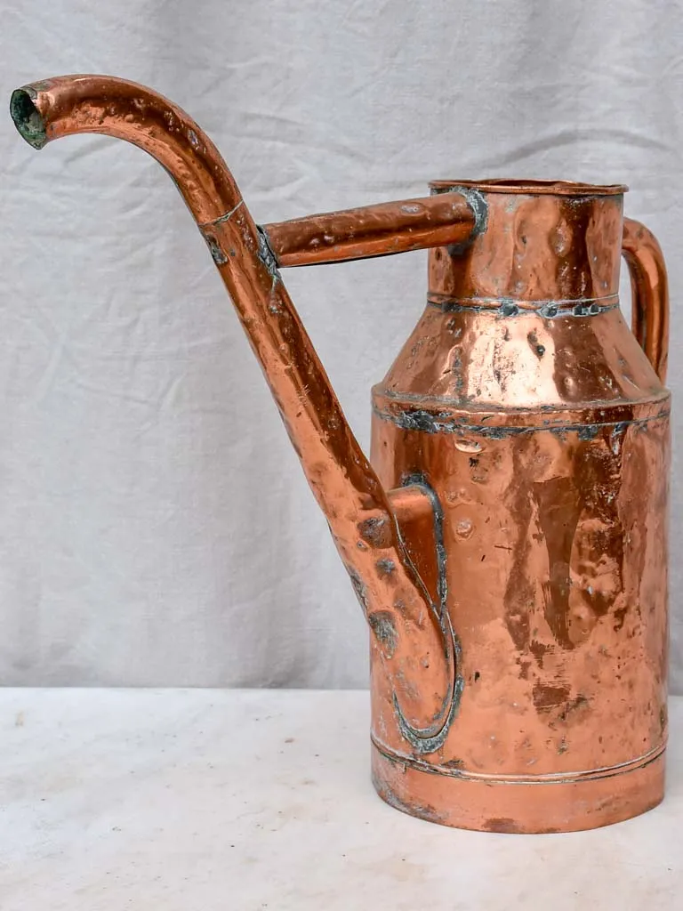 Rustic antique French polished copper watering can