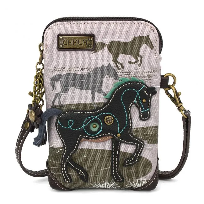 Safari Canvas Horse Cellphone Bag