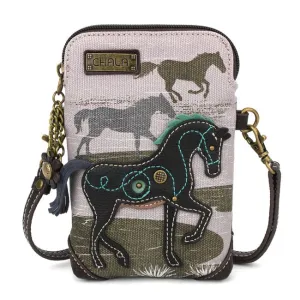 Safari Canvas Horse Cellphone Bag