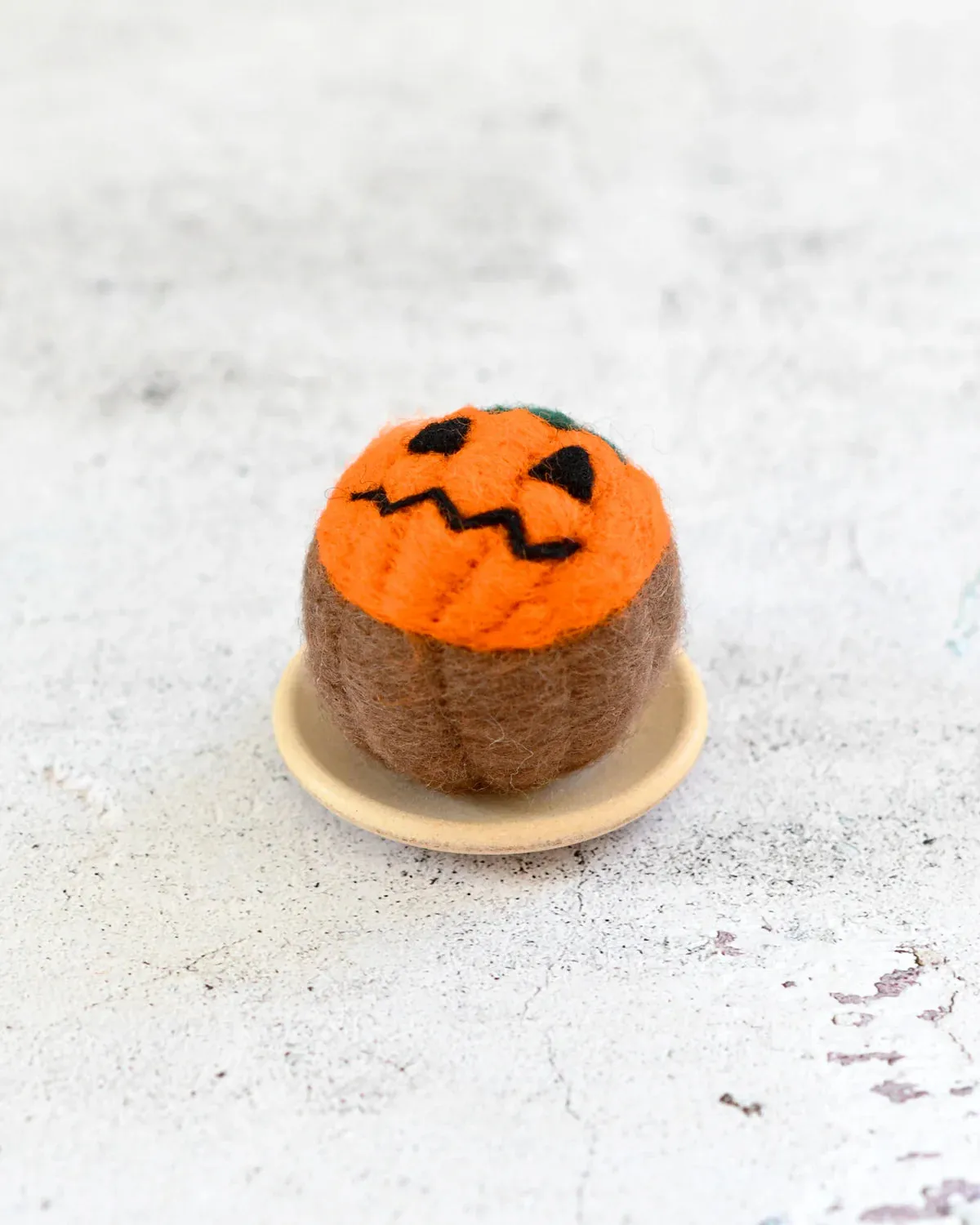 Sale Felt Halloween Cupcake Orange Jack 'O Lantern