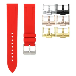 Scarlet Red - Quick Release Rubber Watch Strap For Longines Elegant Collection