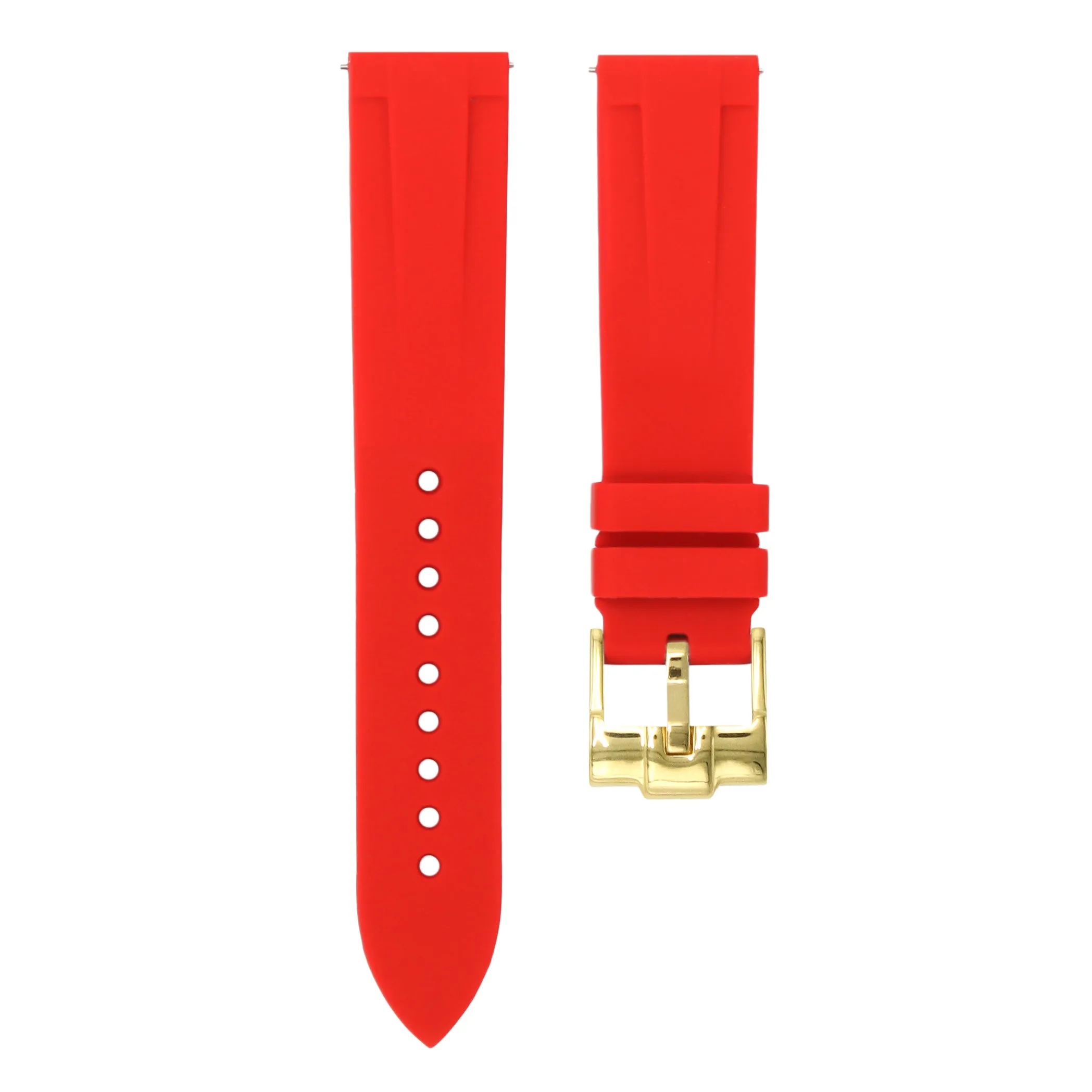 Scarlet Red - Quick Release Rubber Watch Strap For Longines Elegant Collection