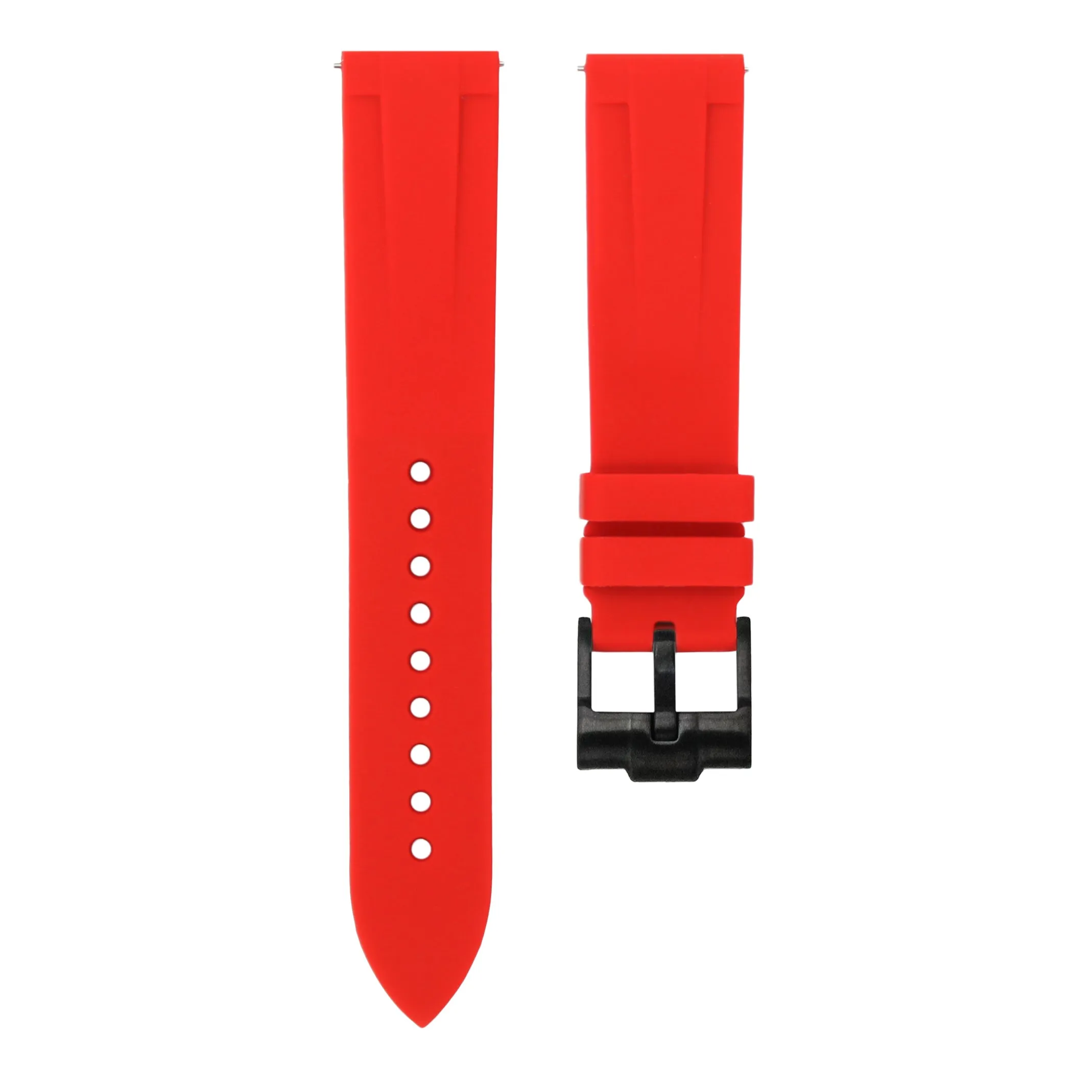 Scarlet Red - Quick Release Rubber Watch Strap For Longines Elegant Collection