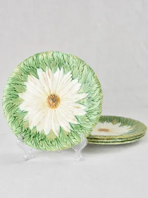 Set of four Majolica daisy plates 8¼"
