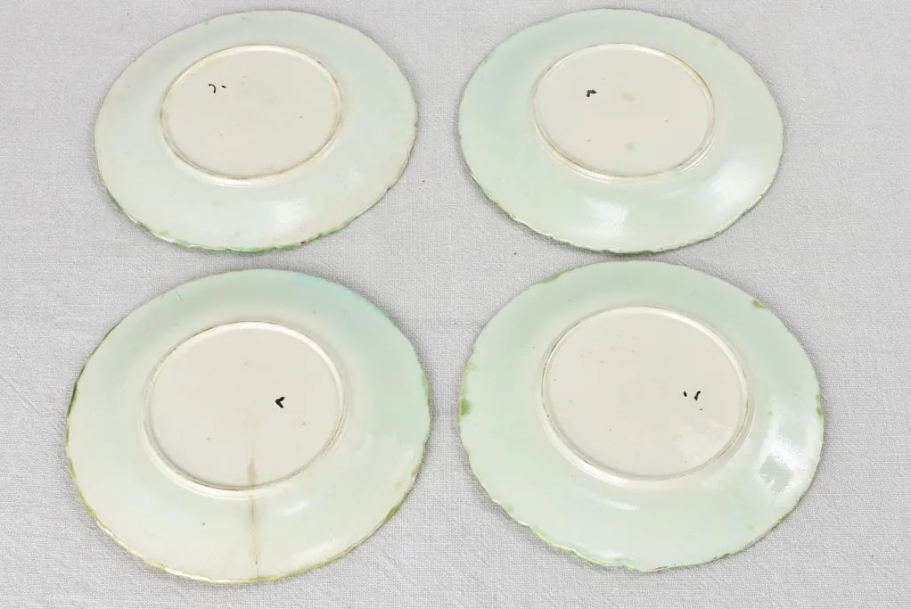 Set of four Majolica daisy plates 8¼"