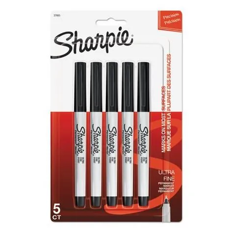 Sharpie Marker Set, Ultra Fine 5pk Black