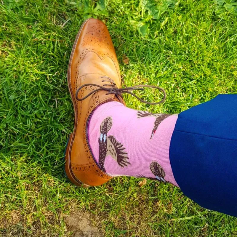 Shuttle Socks - Pink Flying Grouse Socks