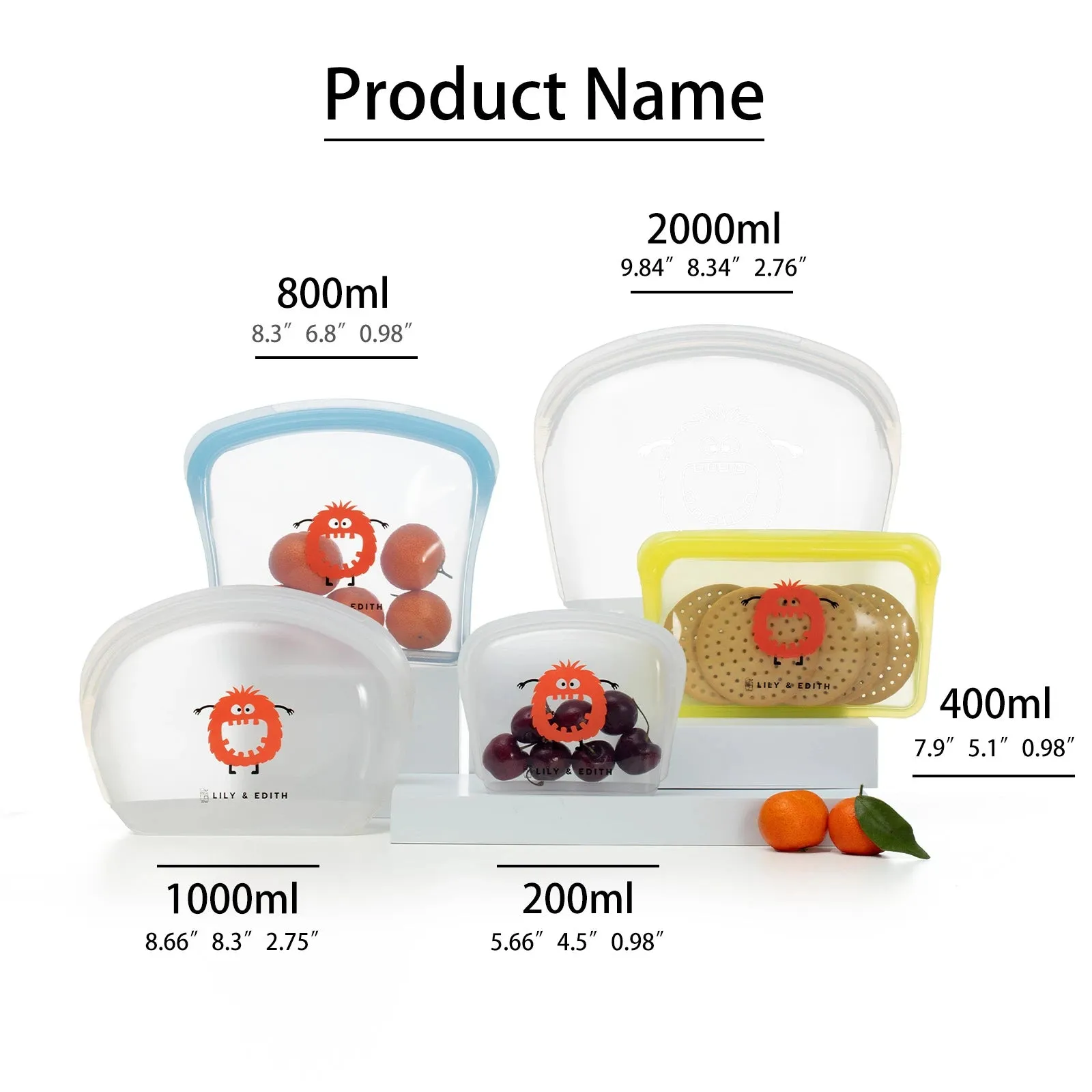 Silicone Reusable Bag Starter Kit 4-Pack | Heart