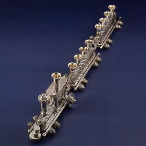 Silver Train Menorah Deluxe