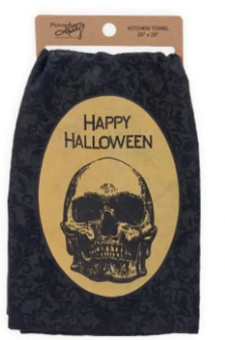 Skull Happy Halloween Kitchen Towel