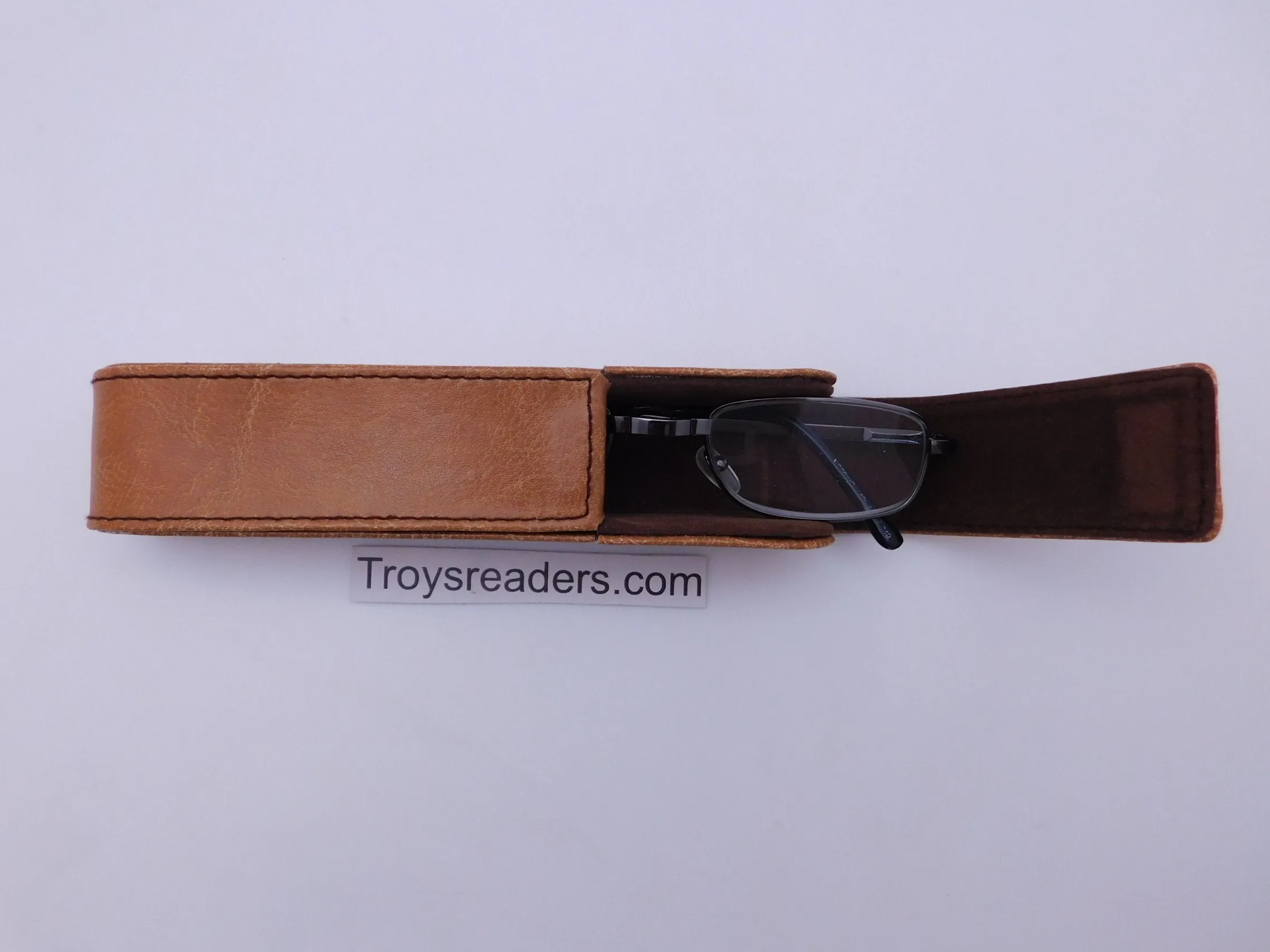 Slim Leather Reading Glasses Case