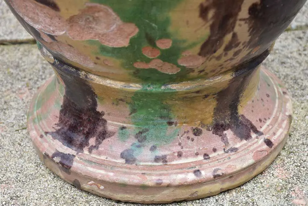 Small 19th Century French Anduze garden urn - flame glazed 22¾"
