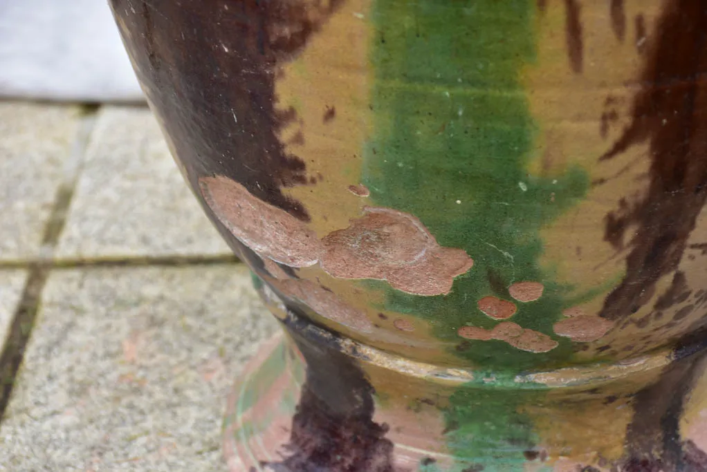Small 19th Century French Anduze garden urn - flame glazed 22¾"