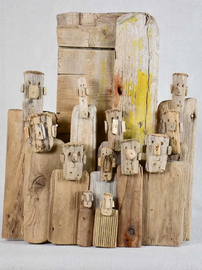 Small  driftwood sculpture by JP Dreano - 12 characters 13"