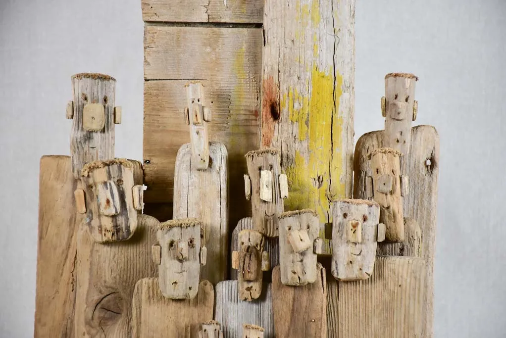 Small  driftwood sculpture by JP Dreano - 12 characters 13"