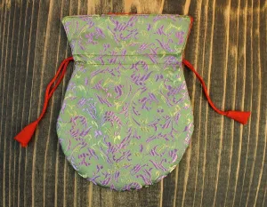 Small Green Floral Mala Bag