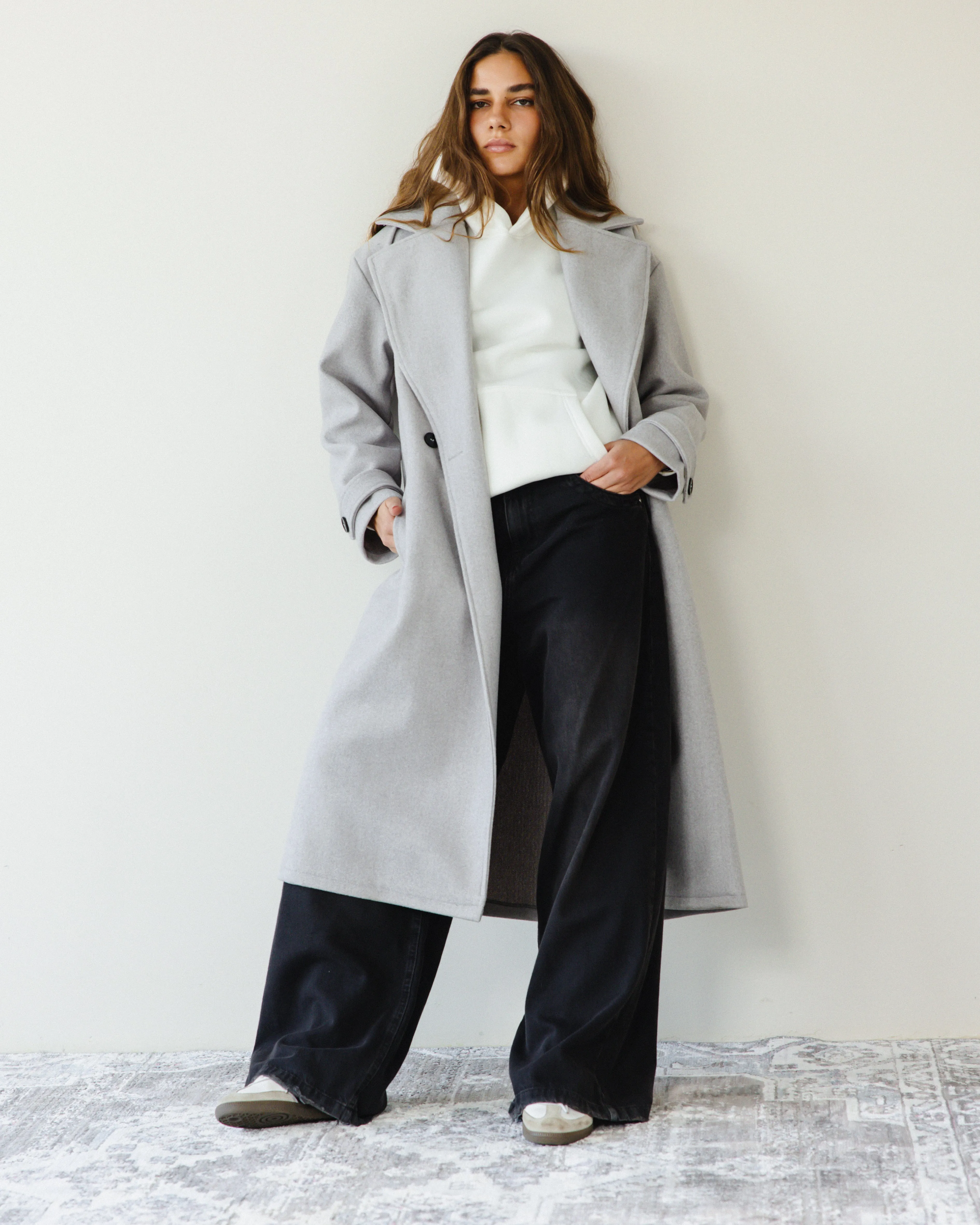 SOFT OVERSIZED COAT LIGHT GREY