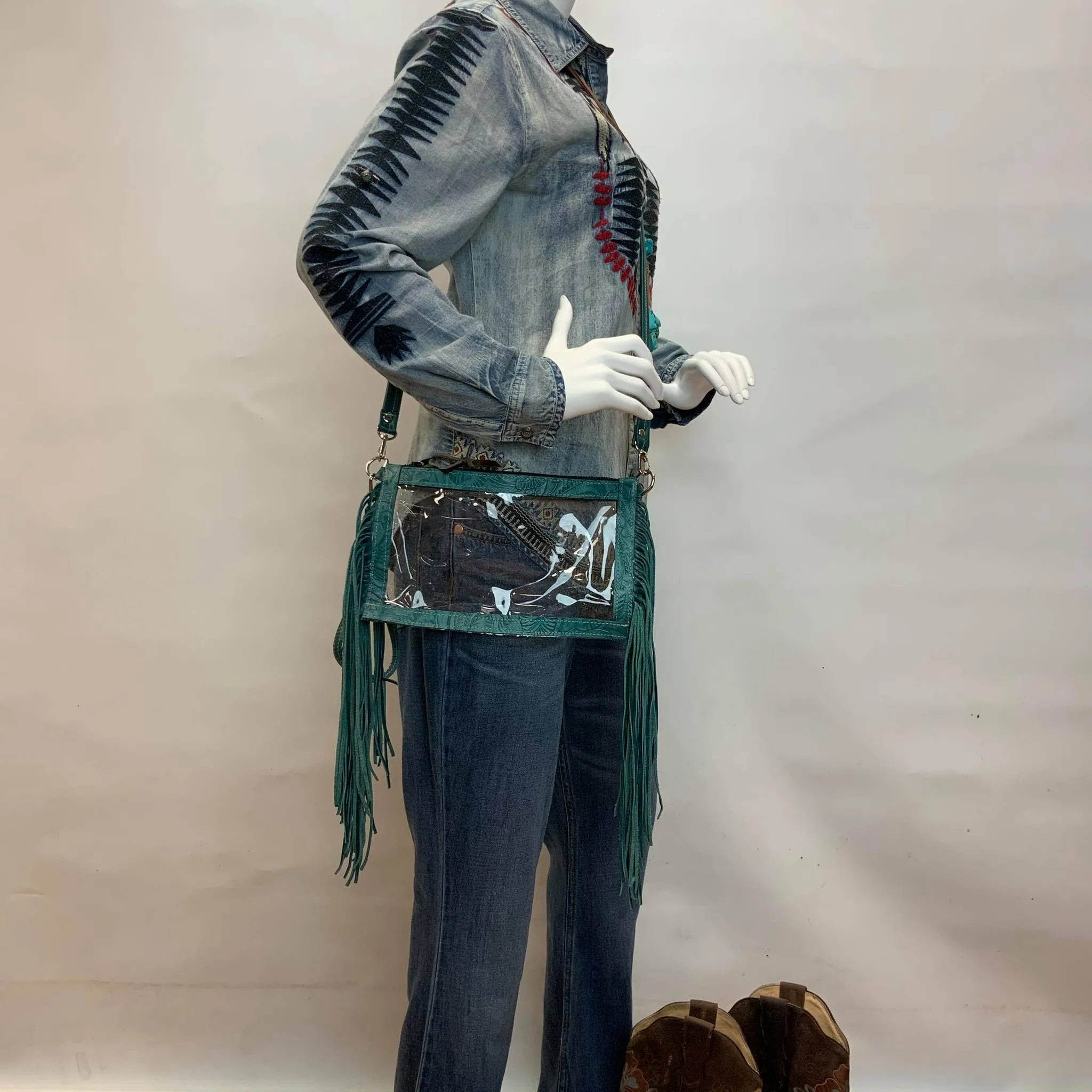 Stadium Ranch Hand - Teal Floral Embossed