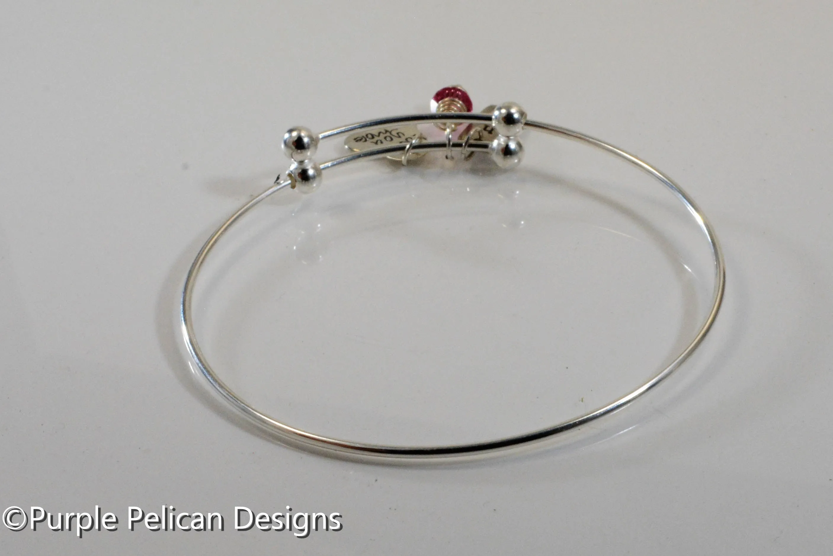 Sterling Silver Expandable Bangle - Love You More