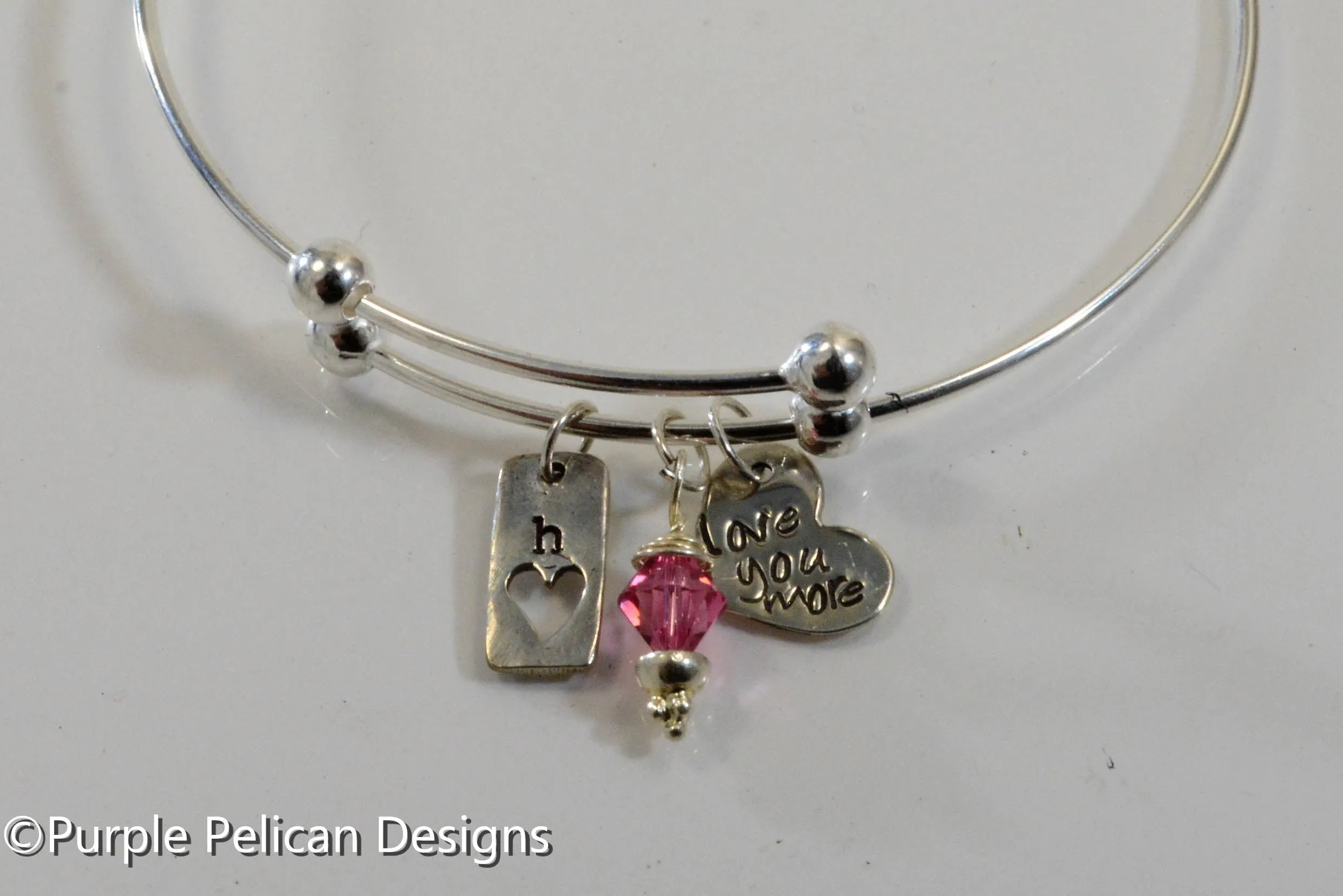 Sterling Silver Expandable Bangle - Love You More