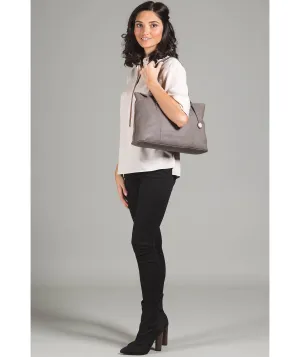 'Stirling' Grey Pebbled Cowhide Leather Handbag