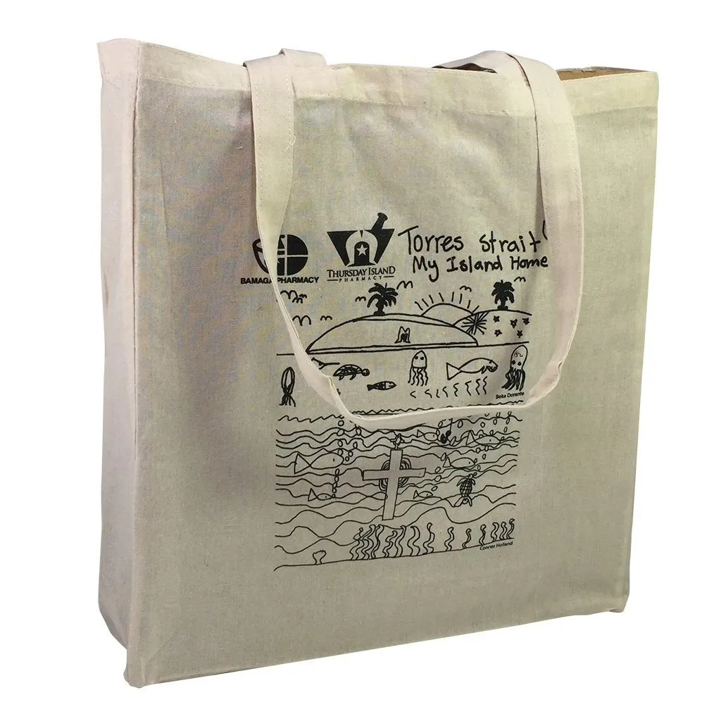 Stock Calico Shopping Bag With Extra Long Handle(SCB-19T)