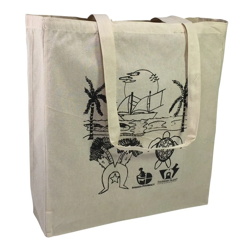 Stock Calico Shopping Bag With Extra Long Handle(SCB-19T)