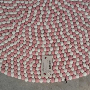 Strawberries And Cream Felt Ball Rug