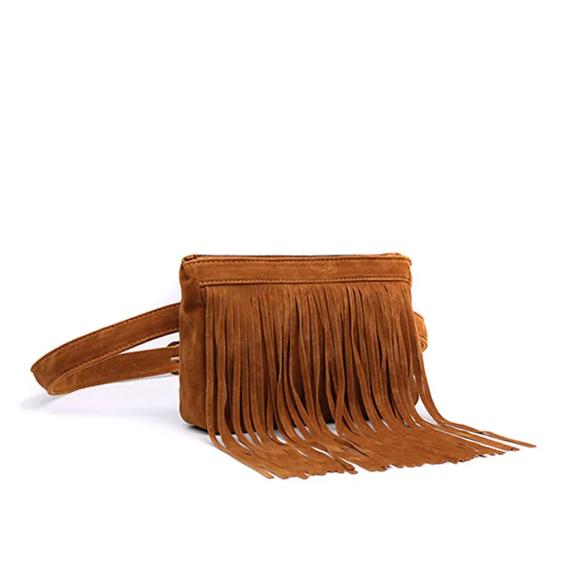 Suede Tassel Waist Bag