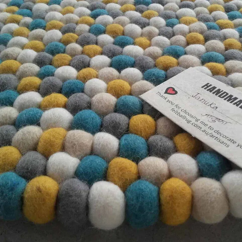 Summer Sunshine Felt Ball Rug