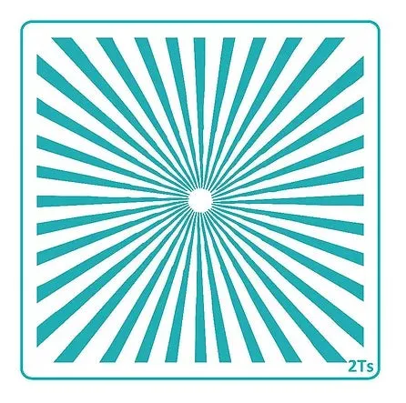 Sunburst Stencil 4 STYLES - 2 T's Stencils - Cookies Royal Icing Airbrush Cookie Decorating Cakes Etc