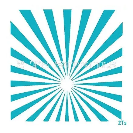 Sunburst Stencil 4 STYLES - 2 T's Stencils - Cookies Royal Icing Airbrush Cookie Decorating Cakes Etc