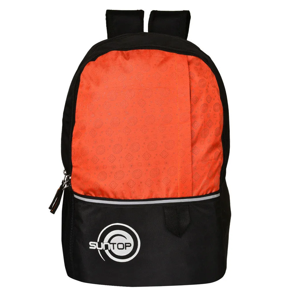 Suntop Pixel Daypack Bag Waterproof Fabric 24 L Backpack(Black and Orange)
