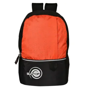 Suntop Pixel Daypack Bag Waterproof Fabric 24 L Backpack(Black and Orange)
