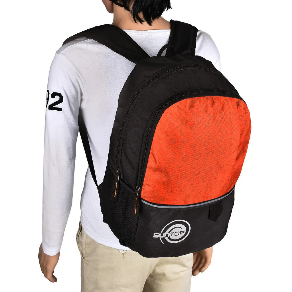 Suntop Pixel Daypack Bag Waterproof Fabric 24 L Backpack(Black and Orange)