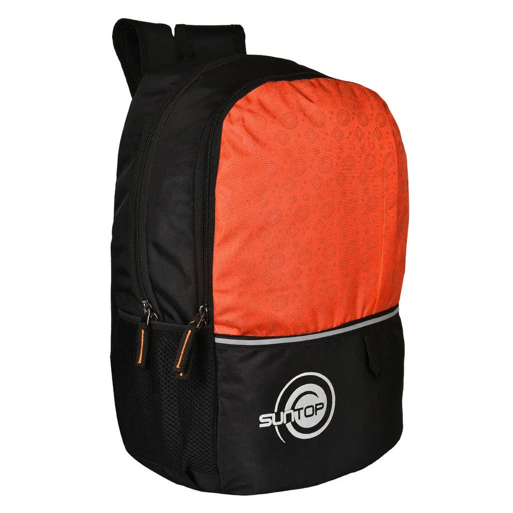 Suntop Pixel Daypack Bag Waterproof Fabric 24 L Backpack(Black and Orange)