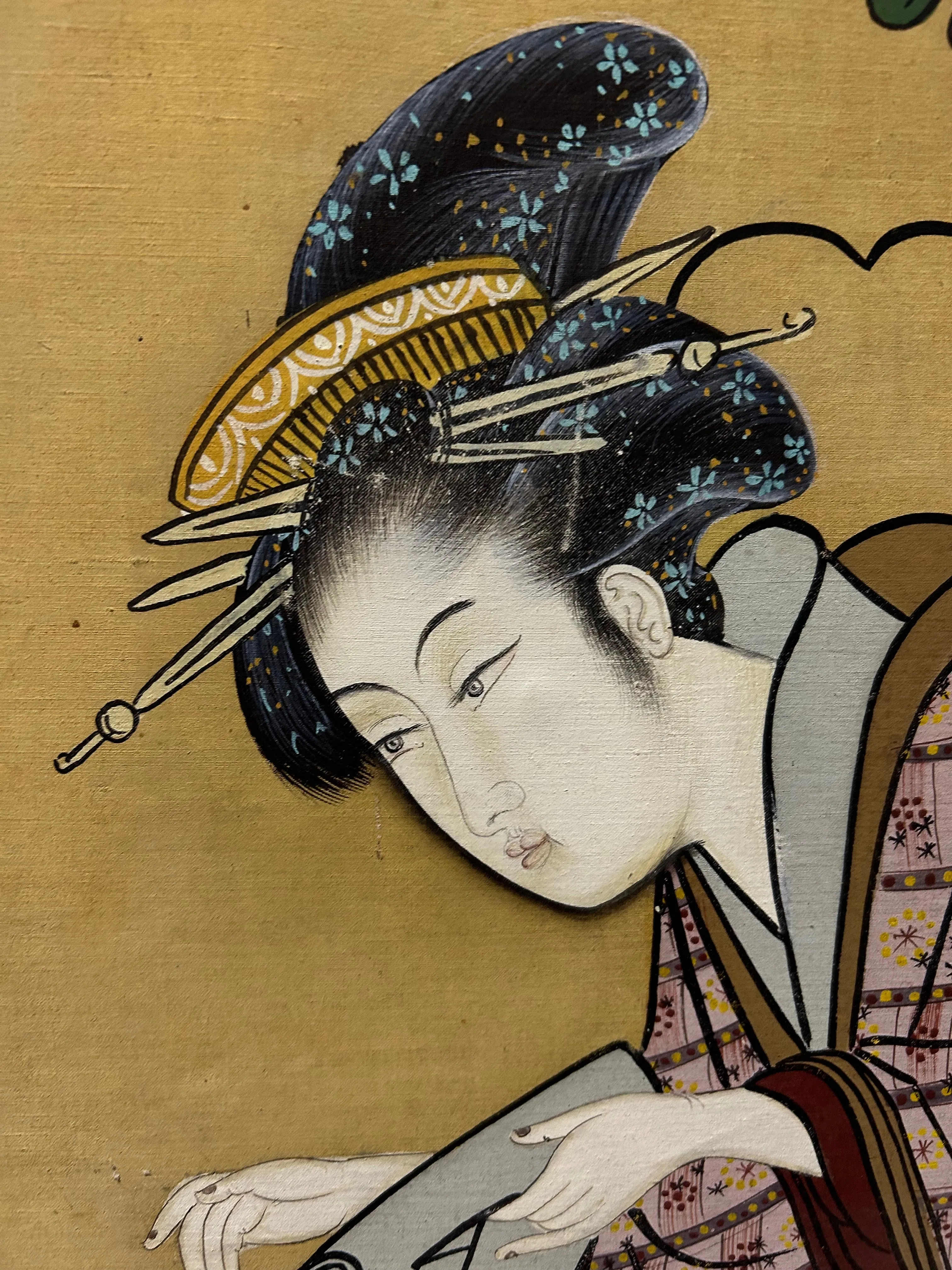 Superb 19th Century Japanese Silk Painting
