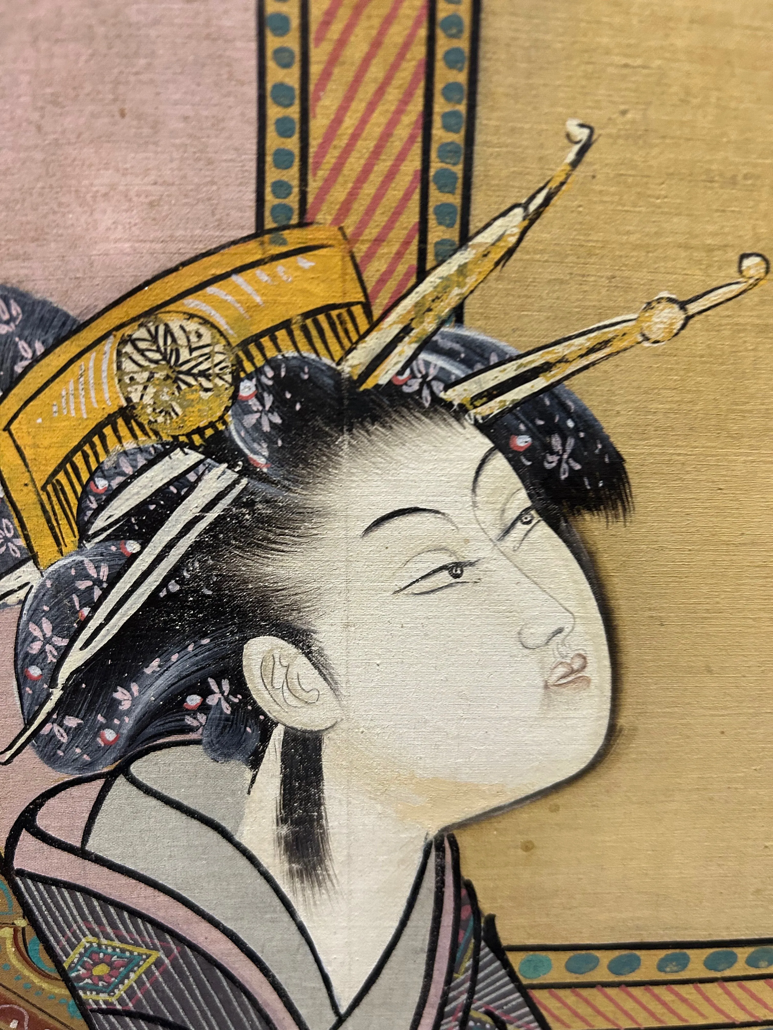 Superb 19th Century Japanese Silk Painting