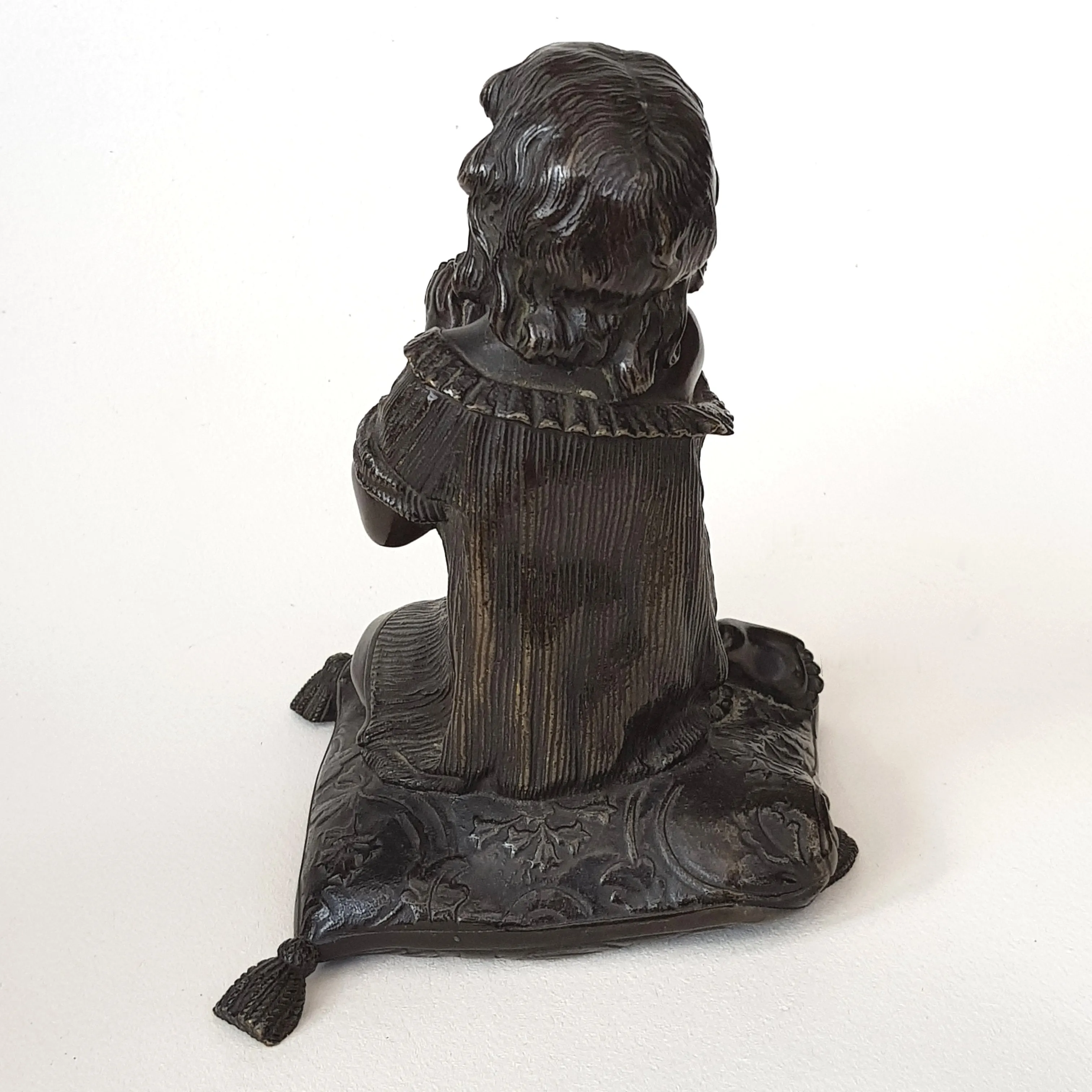 Superb Bronze Statue Figure Of A Young Girl In Prayer Antique Victorian circa 1870