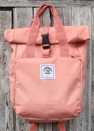 'The Everyday' Recycled Roll-Top Backpack in Coral