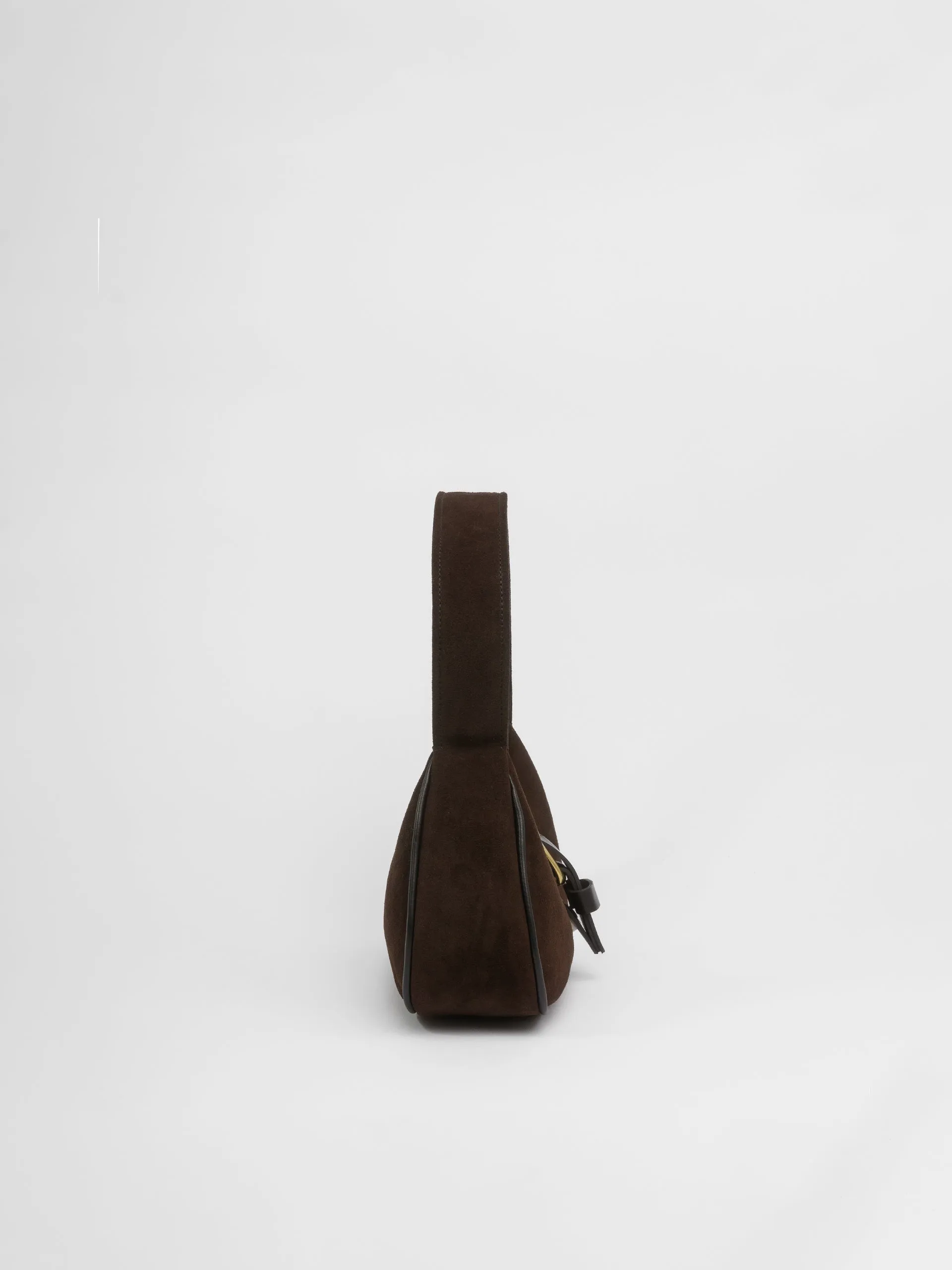 The Lair Brigitta Bag Cocoa Suede Gold