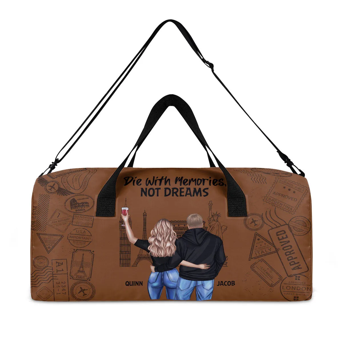 Travel Partners For Life - Personalized Minimalist Duffle Bag SBMDBN48