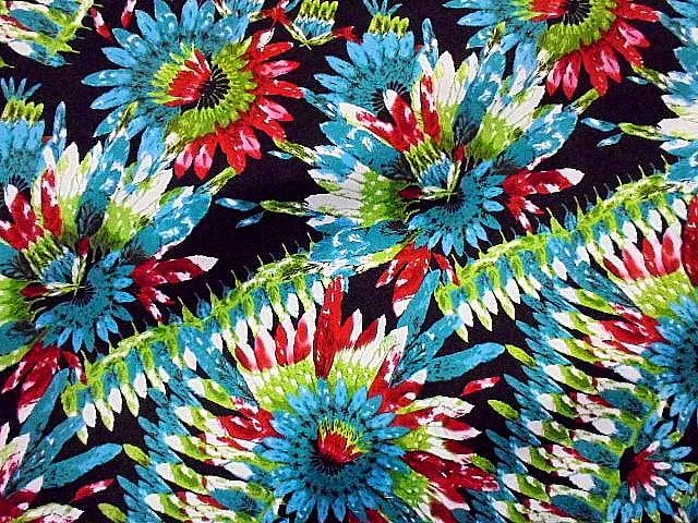 Tribal Flower Print - Stretch Cotton